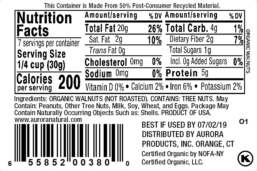 OG2 AURORA WALNUTS RAW ( 12 X 7 OZ ) - Image 2