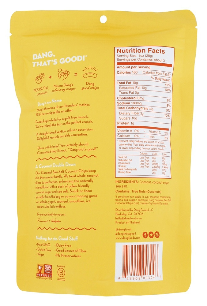 Dang Toasted Coconut Chips Caramel Sea Salt (12x3.17 OZ) - Image 2