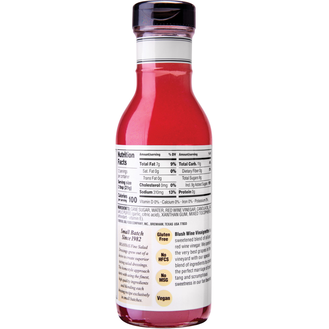 Brianna's Home Style Blush Wine Vinaigrette Salad Dressing (6x12Oz) - Image 2