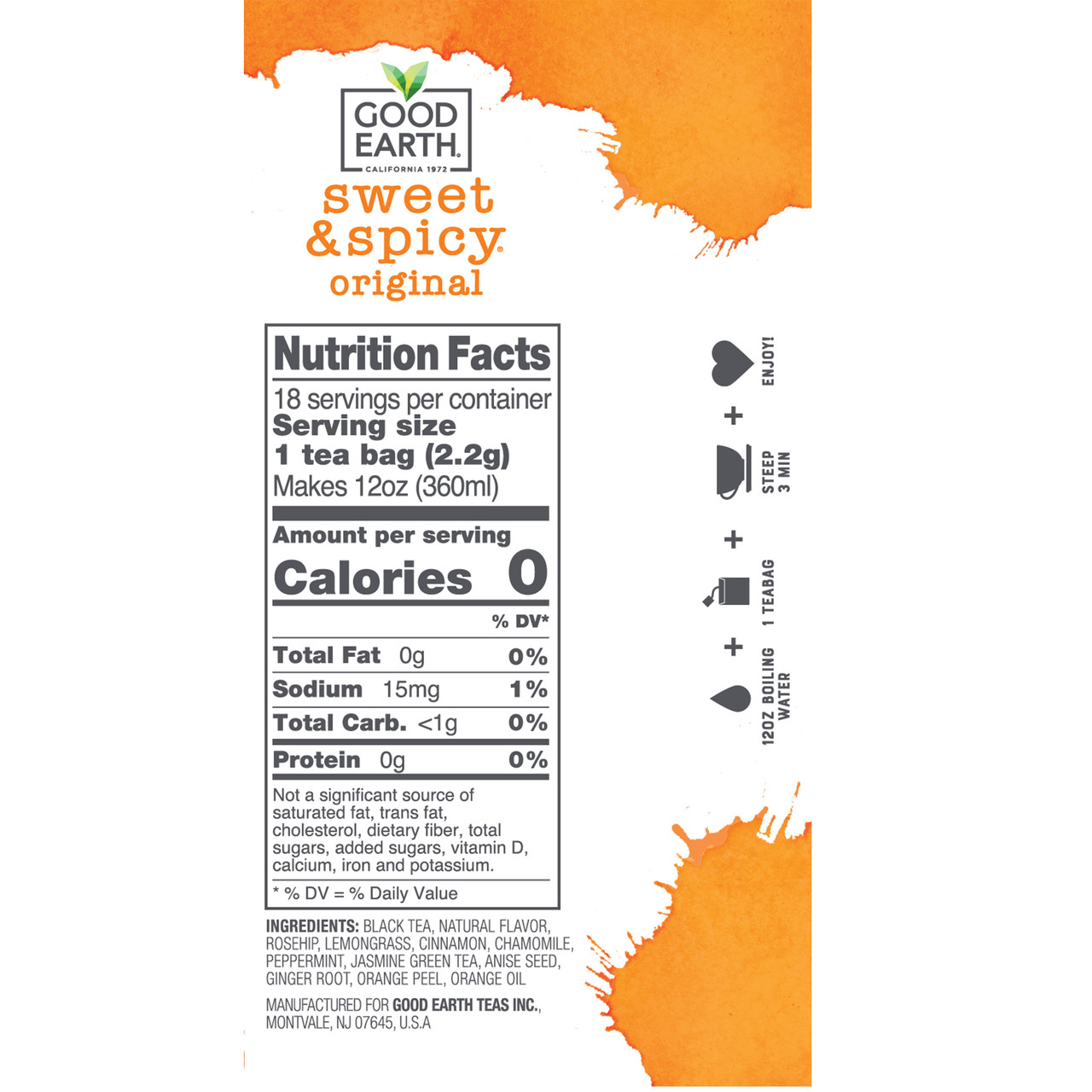 Good Earth Herbal Tea Sweet & Spicy (6x18 BAG ) - Image 4