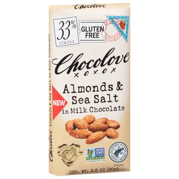 CH LOVE BAR MLK CHOC ALM ( 12 X 3.2 OZ )