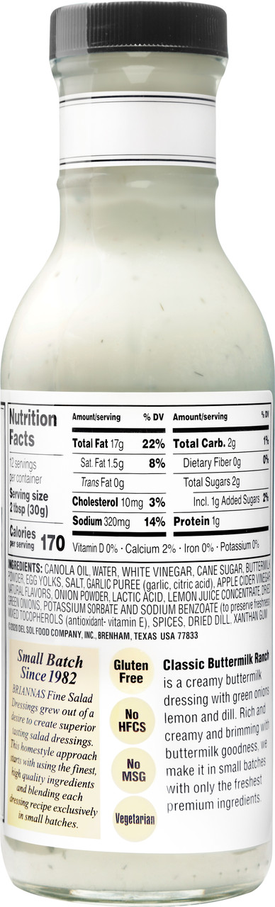 Brianna's Homestyle DressingButtermilk Ranch (6x12Oz) - Image 2
