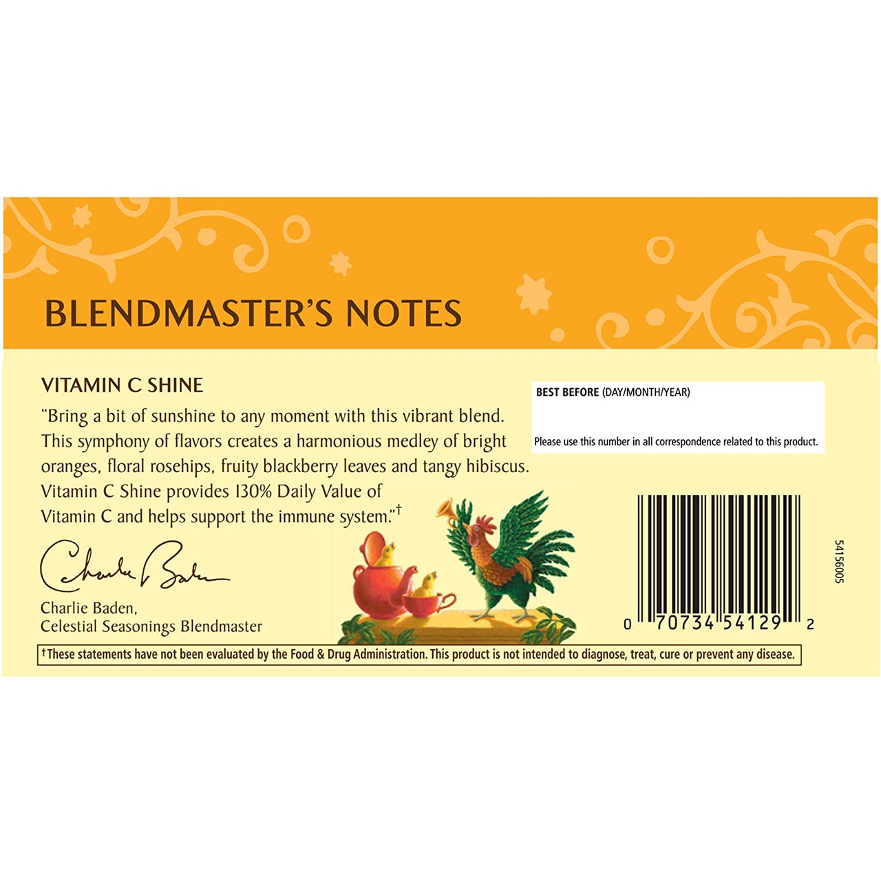 Celestial Seasonings Vitamin C Shine Herbal Supplement 20 Tea Bags (Pack of 6 Boxes) - Image 3