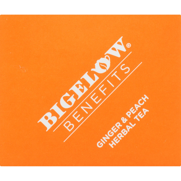 Bigelow Benefits Ginger & Peach Herbal Tea 18 Tea Bags (Pack of 6 Boxes) - Image 2