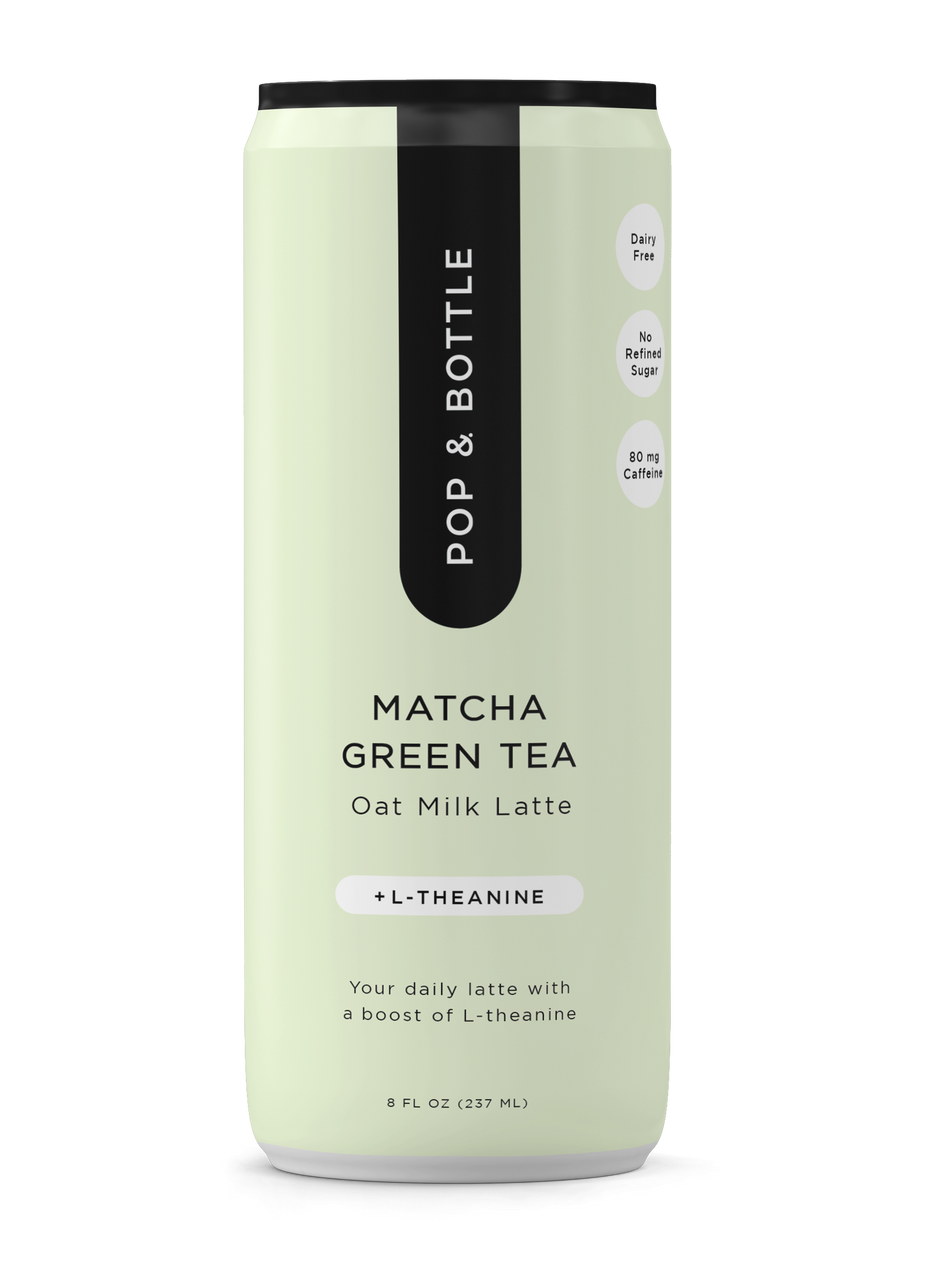 Pop & Bottle Matcha Green Tea Oat Milk Latte 8 oz (Pack of 12)