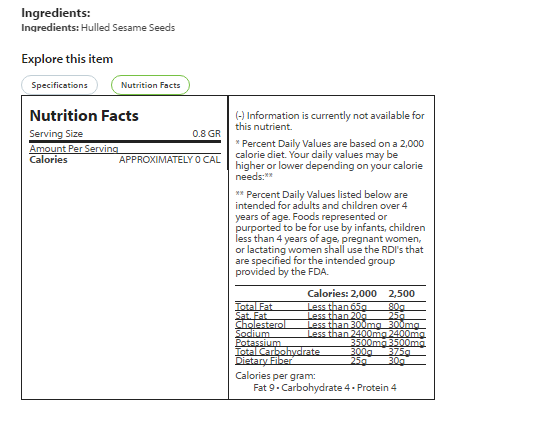 Frontier Herb Hulled Whole Sesame Seeds (1x2.32 Oz) - Image 2