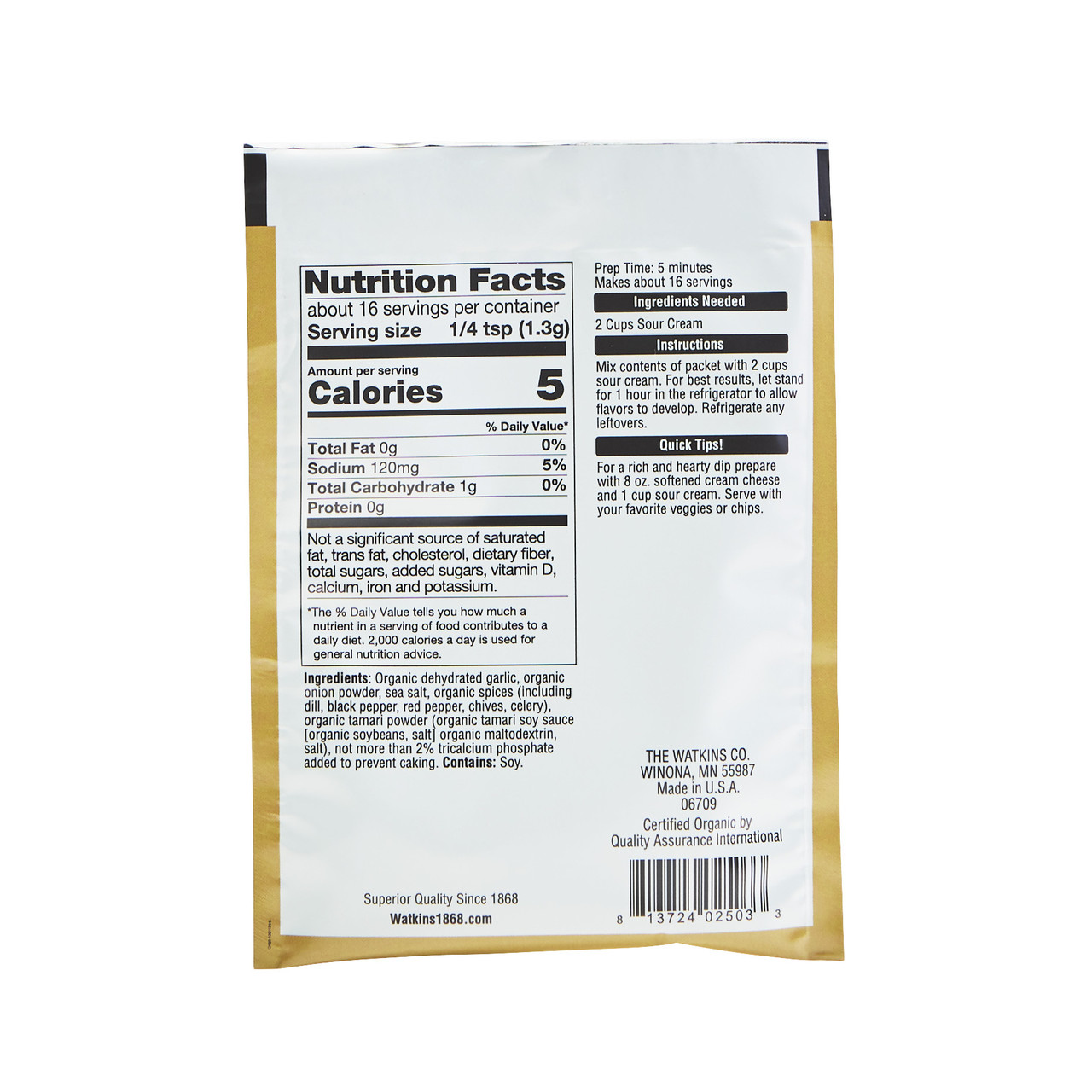 OG2 WTKINS GRLC DILL MIX ( 12 X 0.74 OZ ) - Image 2