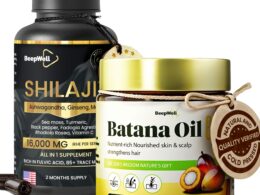 BeepWell Shilajit Capsules + Batana Oil Combo – Hair & Wellness Support – 60 Capsules + 4.2 fl oz Unrefined Oil