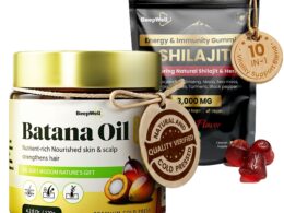 BeepWell Shilajit Gummies + Batana Oil Bundle – Resin-Based Gummies with Herbal Blend (60 ct) & Unrefined Hair Oil from Honduras (4.2 fl oz)