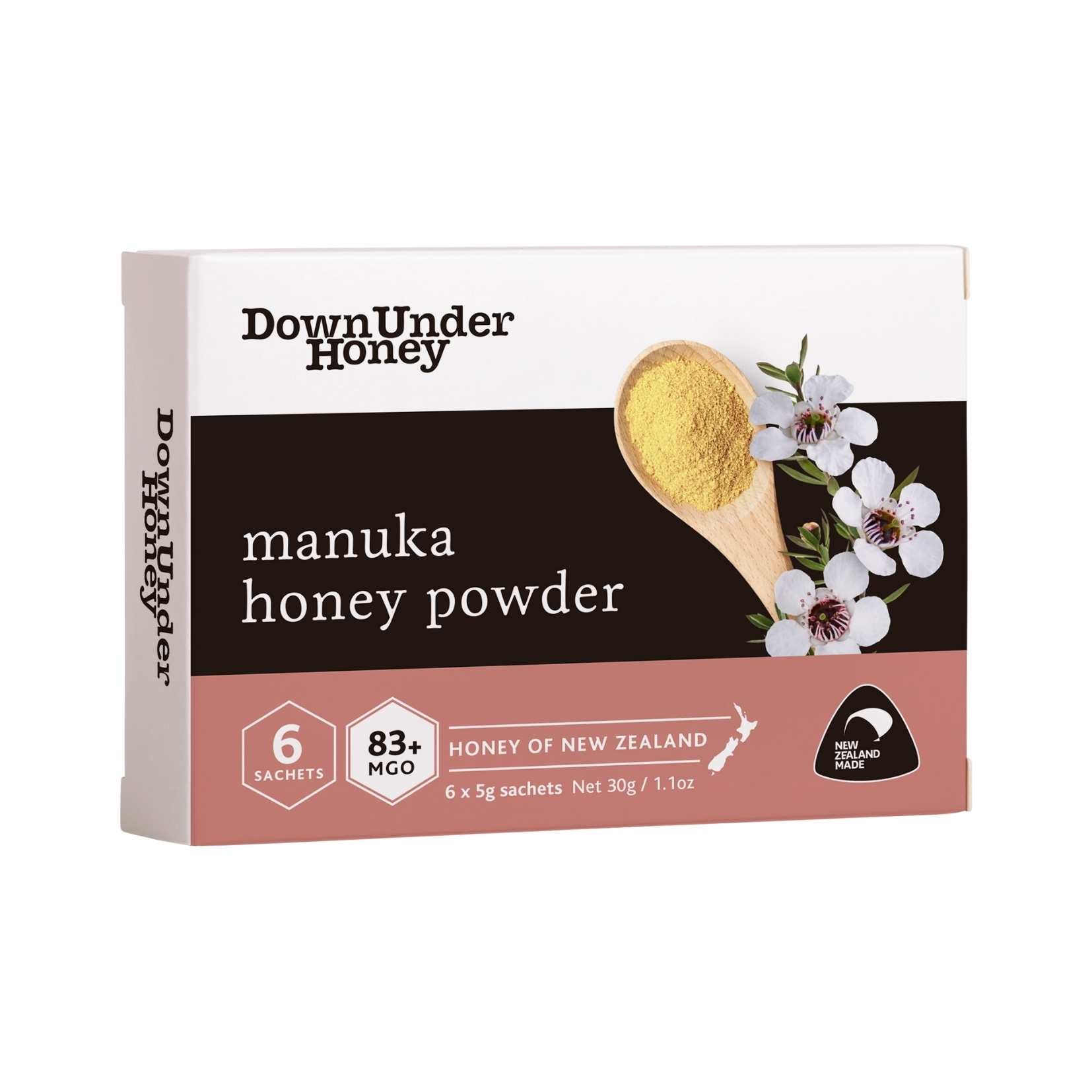 Manuka Honey Powder - Box of 6 x 5g tubes - - DownUnder Honey