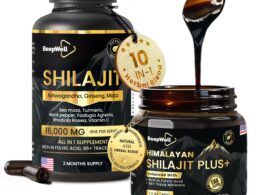 BeepWell Shilajit Resin & Capsules Bundle – Himalayan Resin with Fulvic Acid + 16,000mg Herbal Capsules – 50g Resin & 60 Vegan Capsules for Daily Vitality