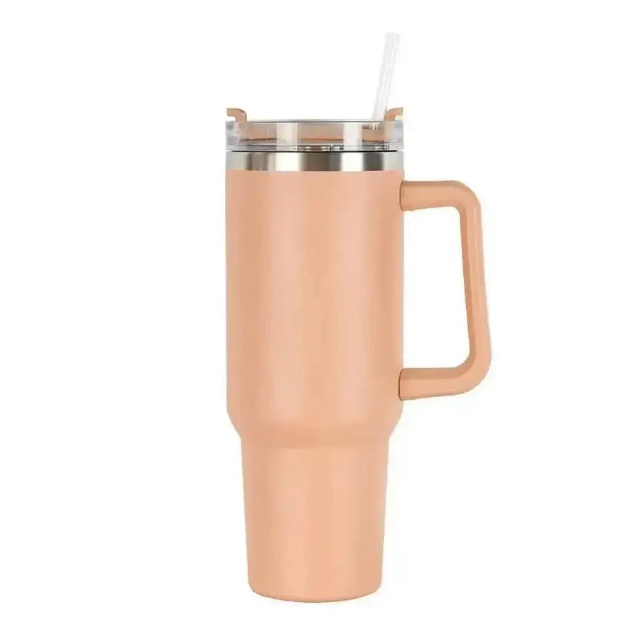 40oz Insulated Tumbler with Handle & Straw, 1200ML Travel Coffee Cup - Image 11