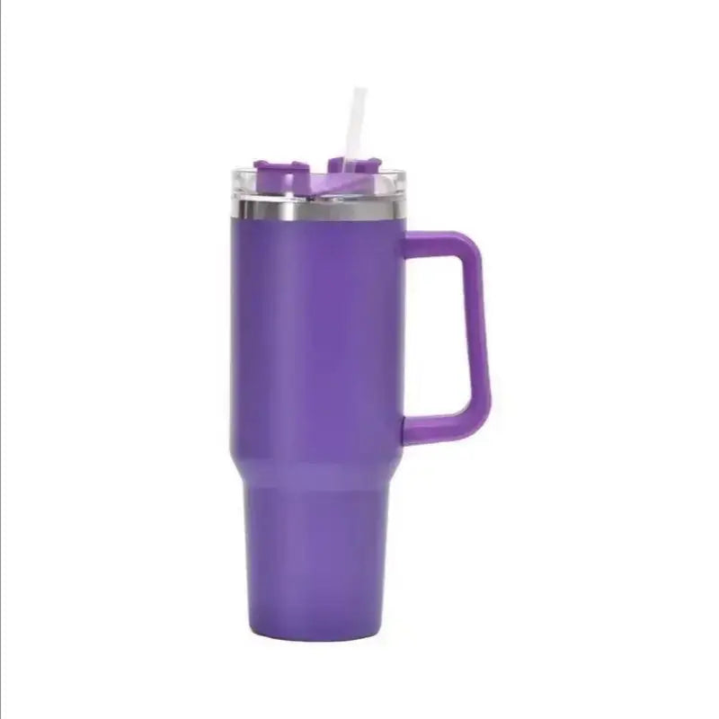 40oz Insulated Tumbler with Handle & Straw, 1200ML Travel Coffee Cup - Image 8