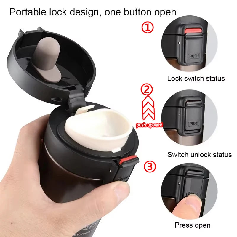 0.5L Stainless Steel Thermal Mug - Leak-proof Coffee Flask - Image 4