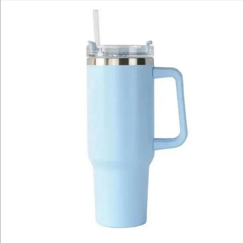 40oz Insulated Tumbler with Handle & Straw, 1200ML Travel Coffee Cup - Image 9