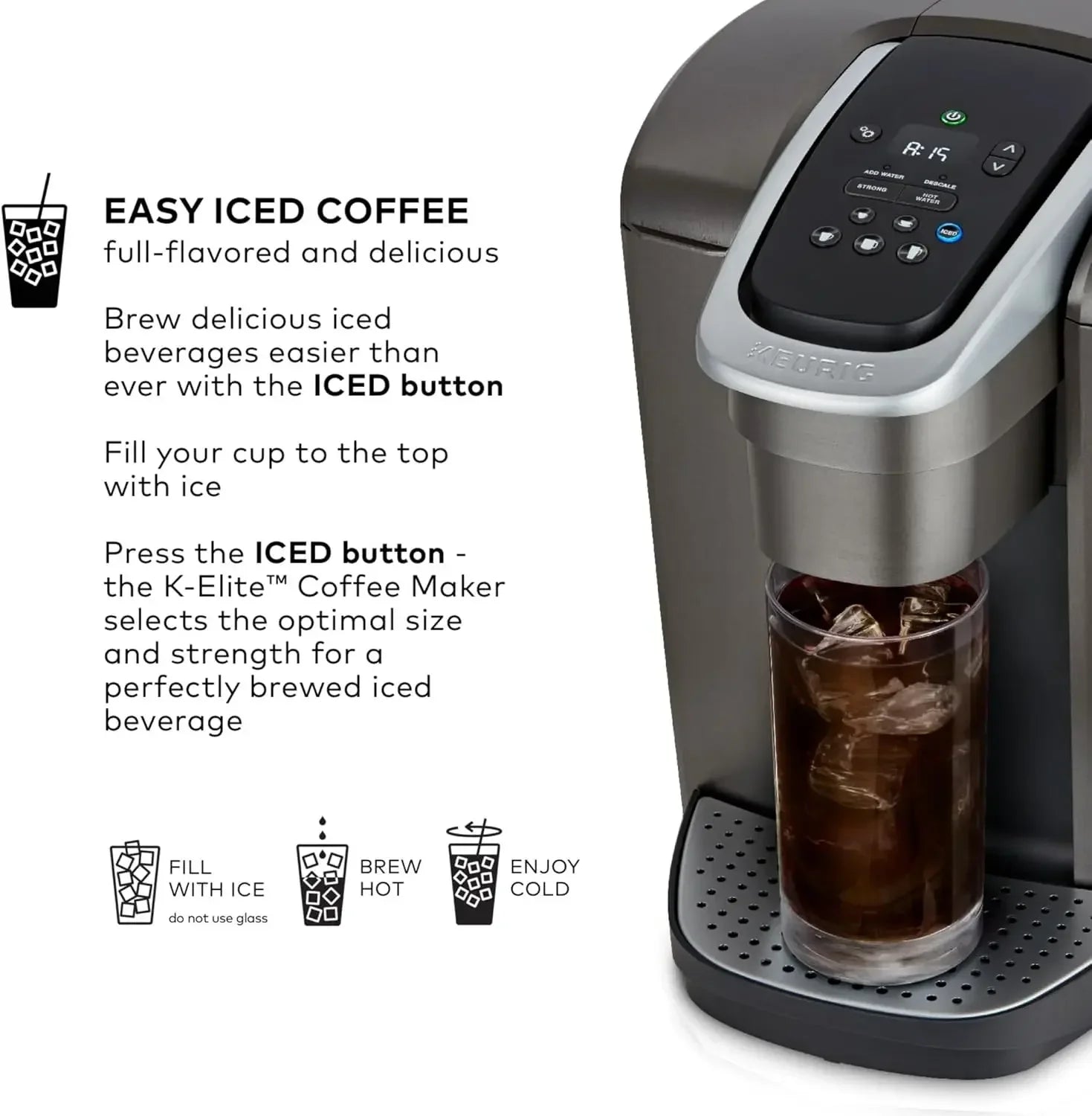Single Serve K-Cup Pod Coffee Maker, with Strength and Temperature Control, Iced Coffee Capability, 8 To 12oz Brew Size - Image 5
