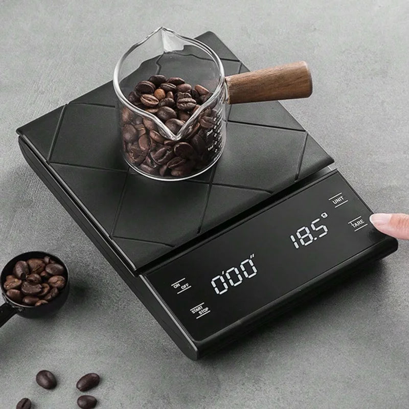 Display Digital High Precision Coffee Kitchen Scale Rechargeable Auto Timer