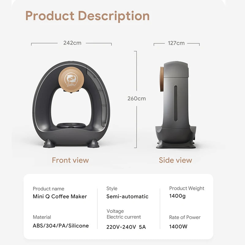 Portable Coffee Maker Low decibel Americano Capsule Coffee Machine Compatible with Coffee Powder & K Cups Original Capsules - Image 2