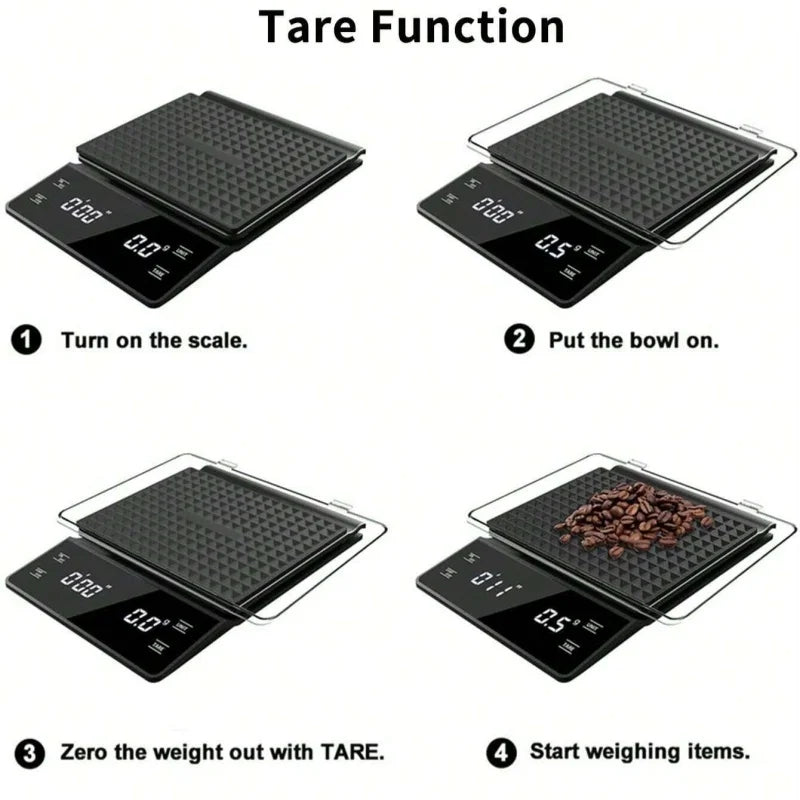 Display Digital High Precision Coffee Kitchen Scale Rechargeable Auto Timer - Image 5