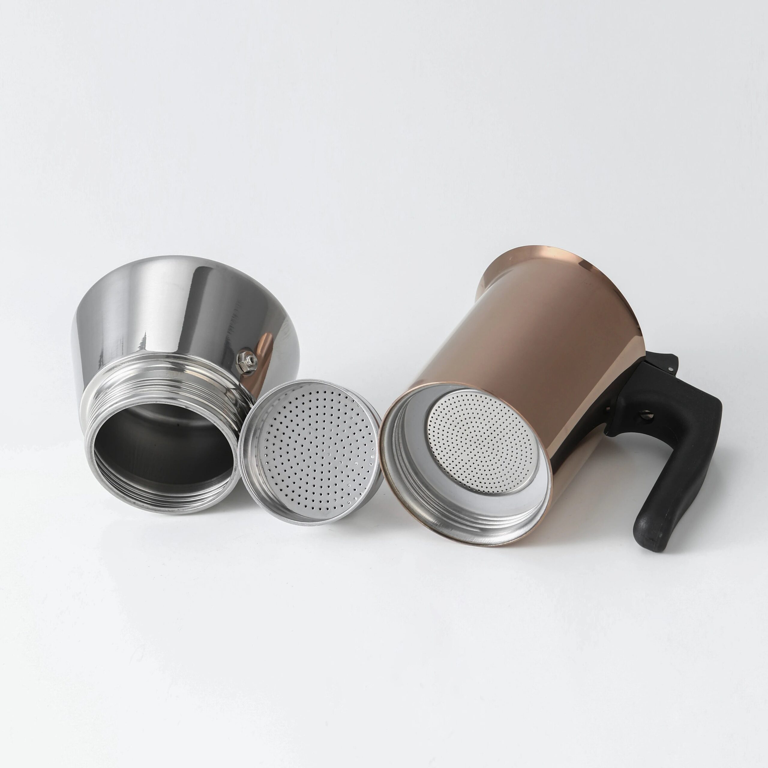 Gold Plated 6 Cup Moka Pot - Stainless Steel Italian Stovetop Espresso Maker, Dual Capacity 4-6 Cups, Induction Ready - Image 5