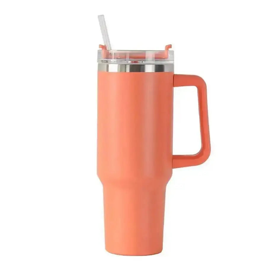40oz Insulated Tumbler with Handle & Straw, 1200ML Travel Coffee Cup - Image 6