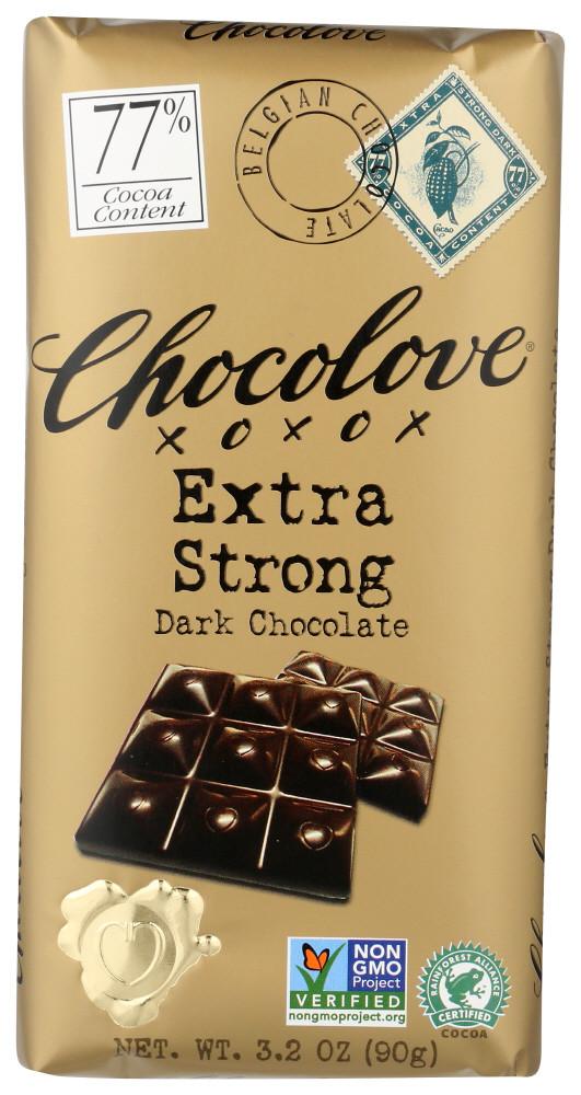 Chocolove Extra Strong Dark Chocolate Bar (12x3.2 Oz)