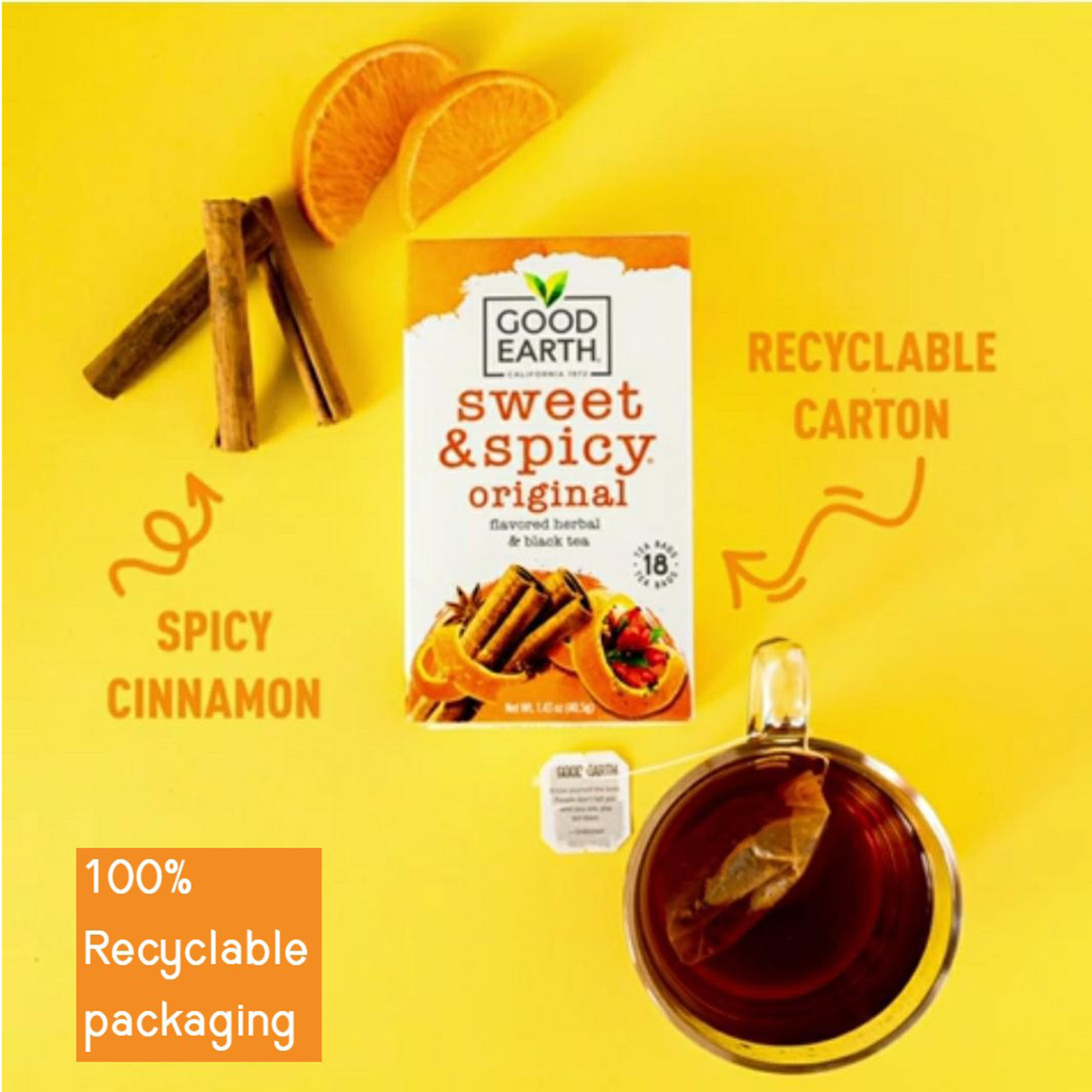 Good Earth Herbal Tea Sweet & Spicy (6x18 BAG ) - Image 7