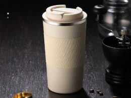 Travel Coffee Mug with Ceramic Liner -  Leakproof & Eco-Friendly