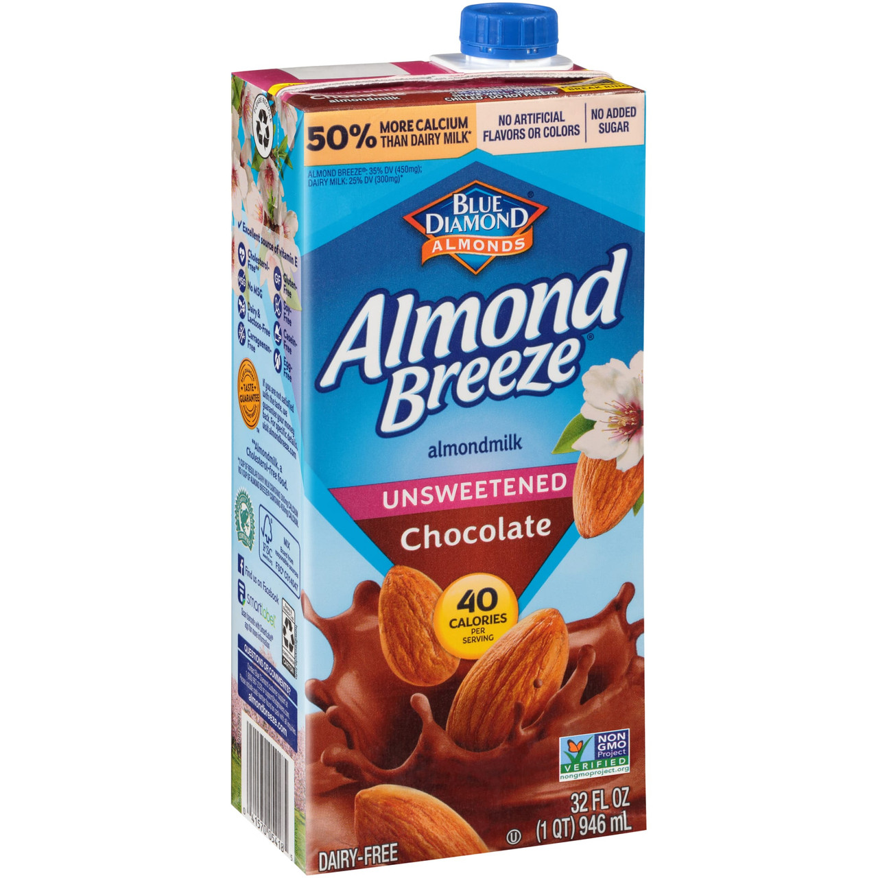 Blue Diamond Chocolate Almond Breeze Unsweetened (12x32 Oz) - Image 2