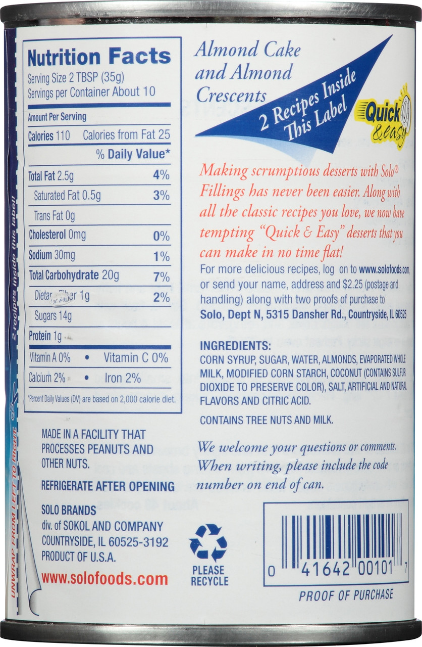 SOLO FILLING ALMOND ( 12 X 12.5 OZ ) - Image 3