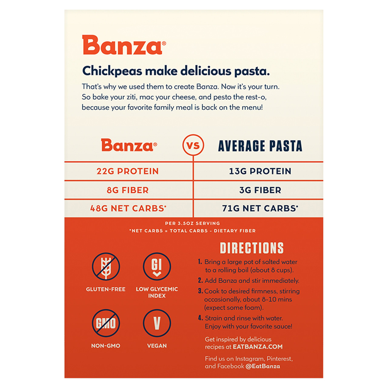 BANZA CHKPEA PSTA SHELLS ( 6 X 8 OZ ) - Image 2