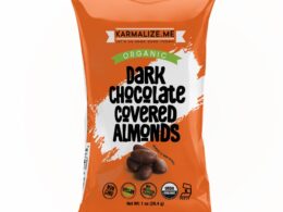 1 oz. Organic Vegan Dark Chocolate Covered Almonds - Pack of 6