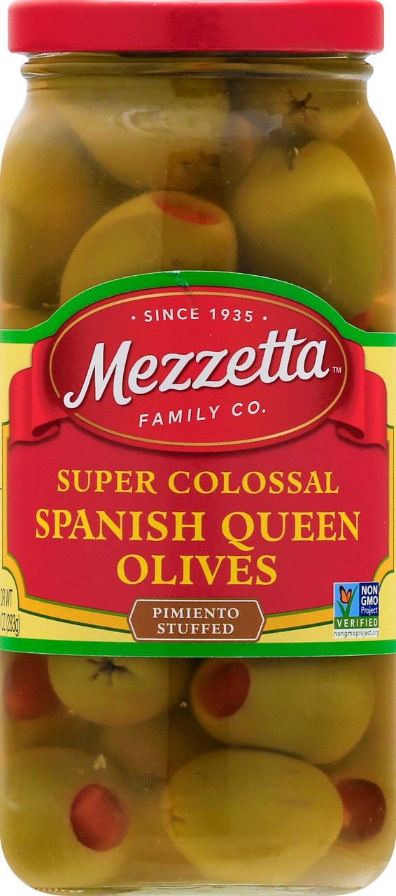 Mezzetta Spanish Colossal Queen Olives With Minced Pimento (6x10Oz)