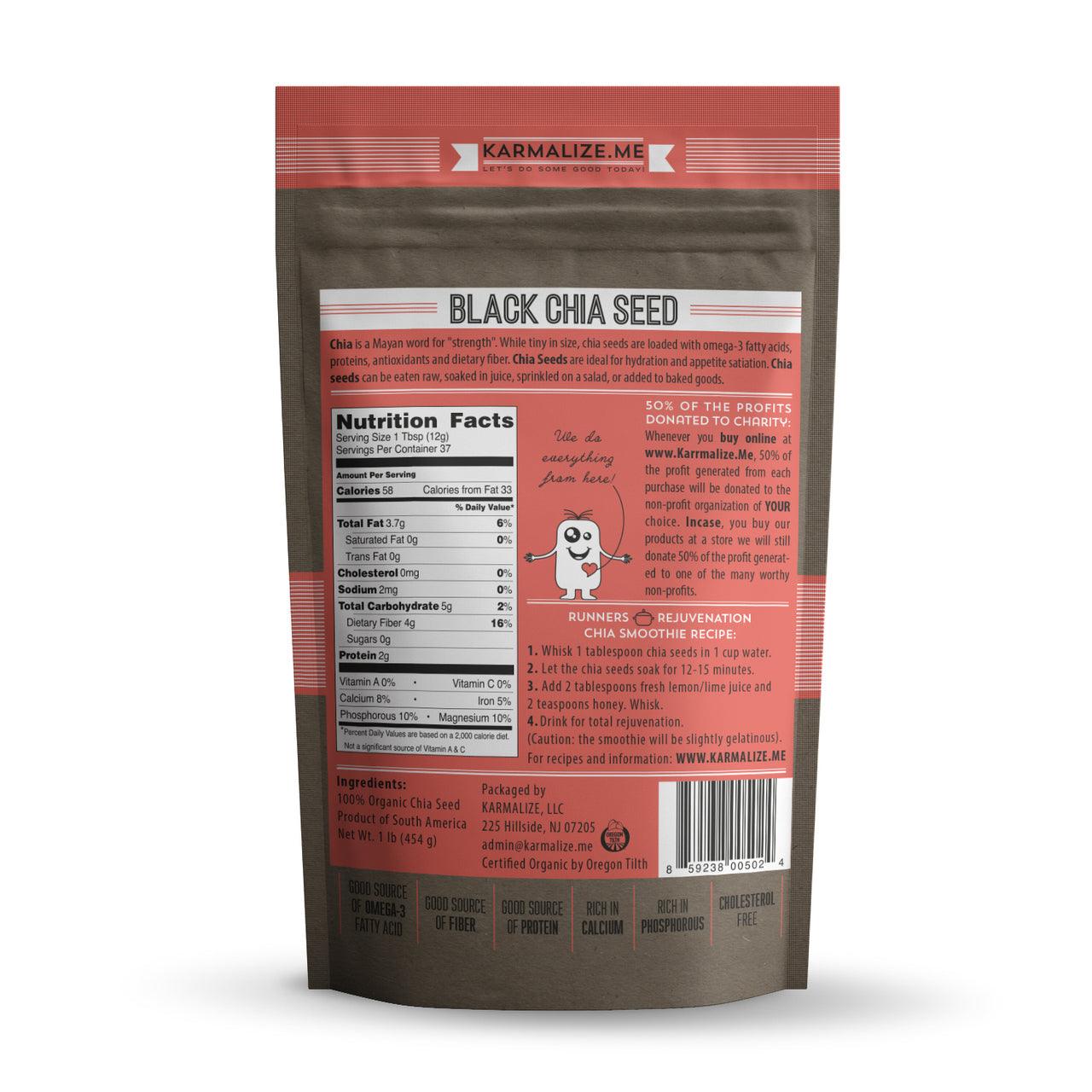 100% Organic Black Chia Seeds - 1lb - Image 3