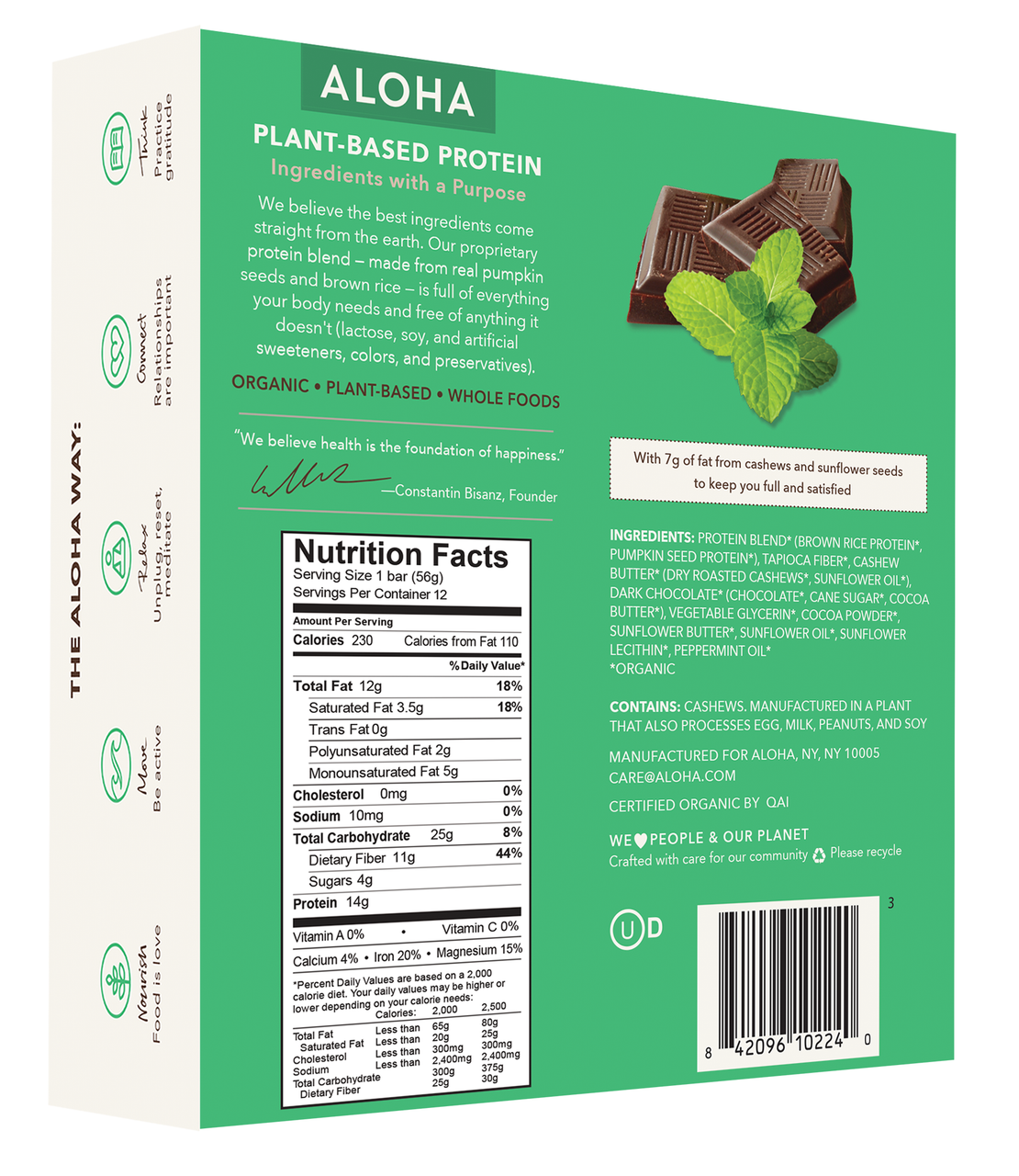 OG2 ALOH CHOC MINT BAR ( 12 X 1.98 OZ ) - Image 2