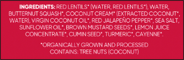 OG2 MK RED LENTIL SQUASH ( 6 X 10 OZ ) - Image 2