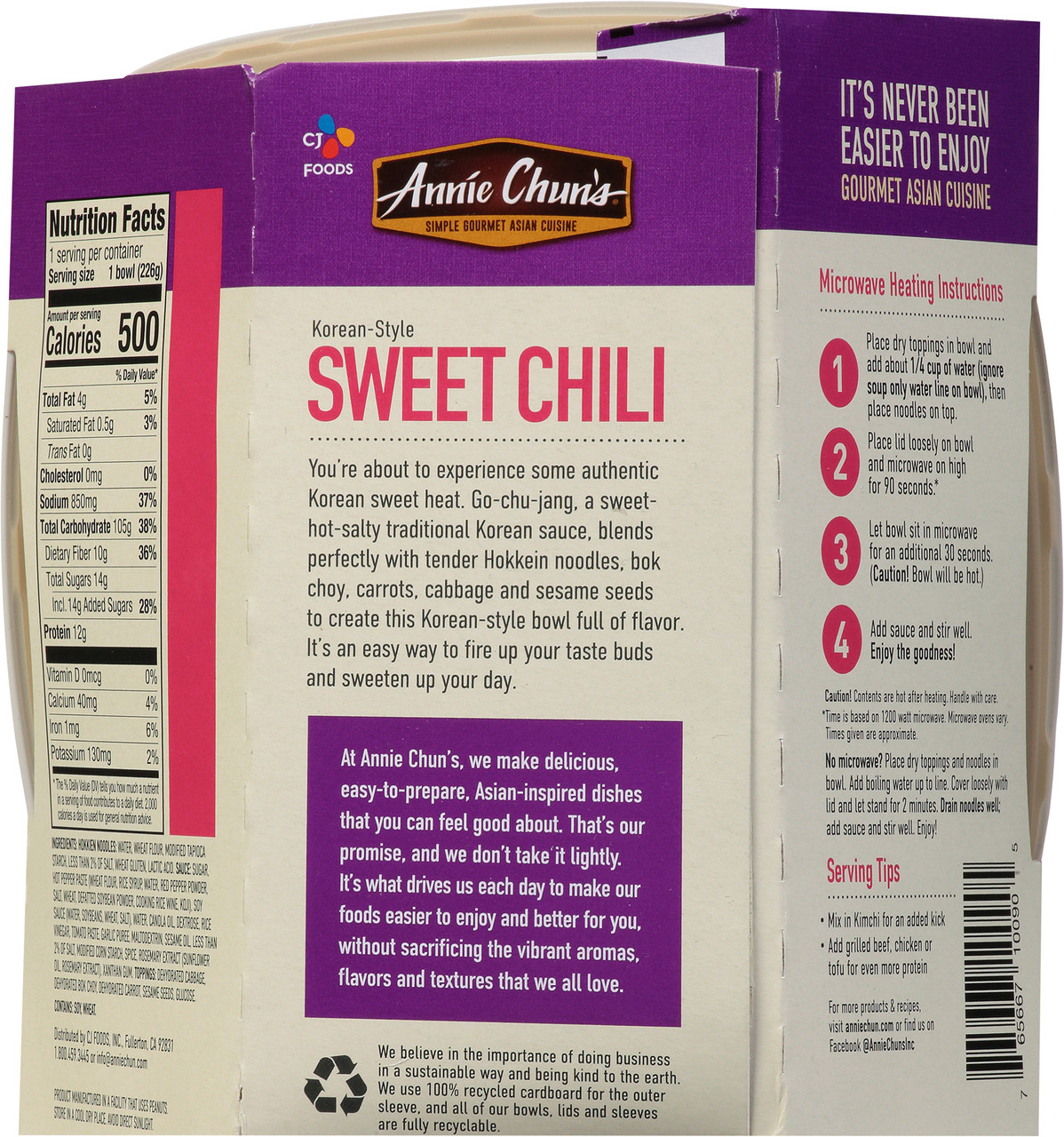 Annie Chun's Korean Sweet Chili Noodle Bowl (6x8.4 Oz) - Image 3