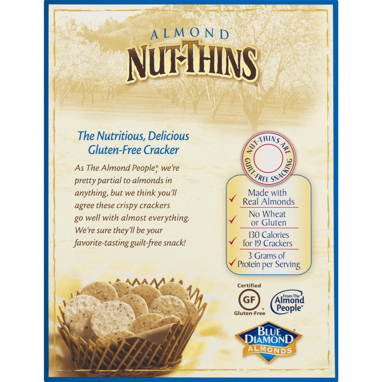 Blue Diamond Almond Nut Thin Crackers (12x4.25 Oz) - Image 3