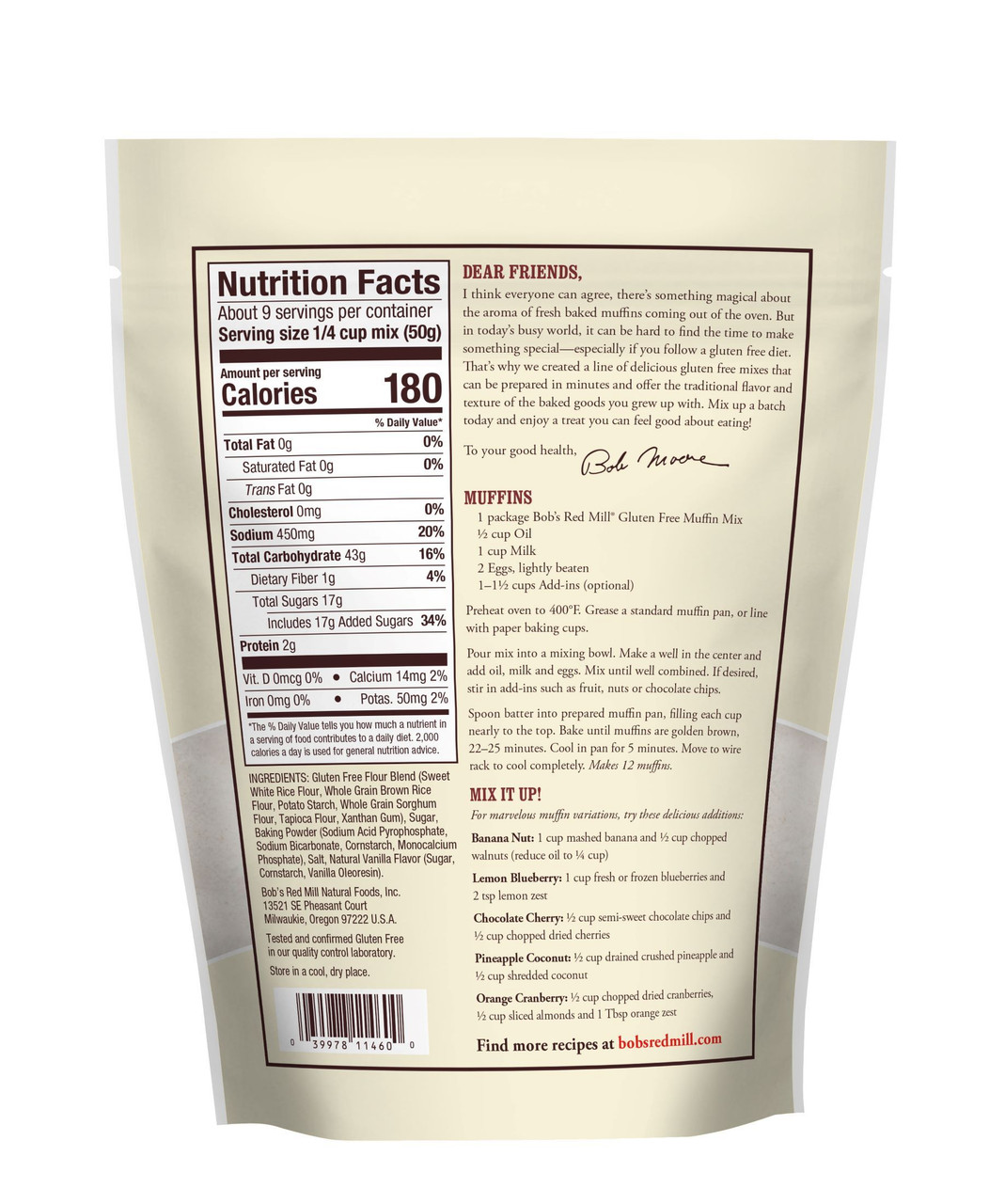 BOBS MUFFIN MIX GF ( 4 X 16 OZ ) - Image 2