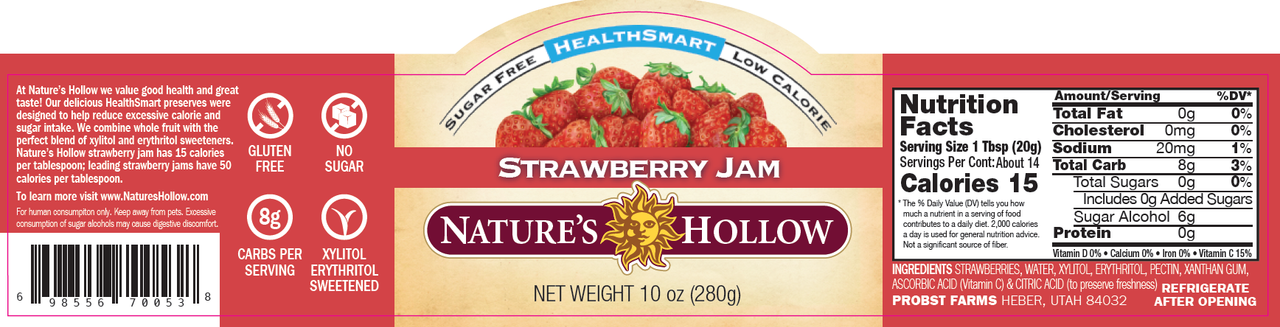 Nature's Hollow Strawberry Jam (6x10 OZ) - Image 2