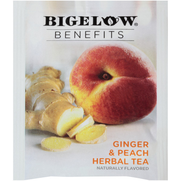 Bigelow Benefits Ginger & Peach Herbal Tea 18 Tea Bags (Pack of 6 Boxes) - Image 5