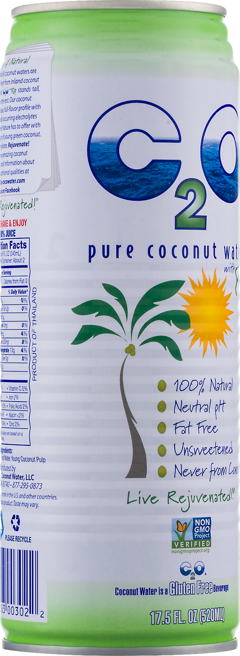 C2O Pure Coconut Water W/Pulp (12x17.5OZ ) - Image 6
