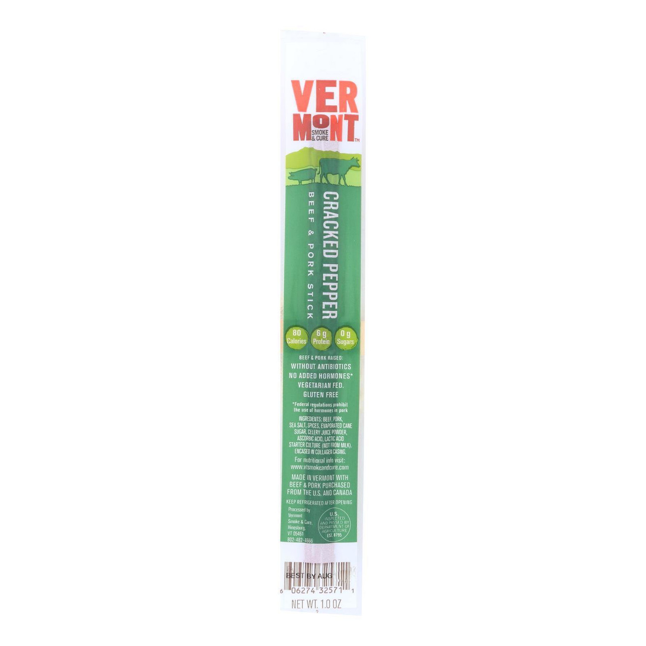 Vermont Smoke & Cure Realsticks Cracked Pepper (24x1Oz)