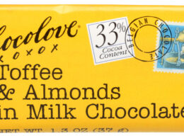 Chocolove Milk Chocolate Toffee & Almond Mini Bar (12x1.3 Oz)