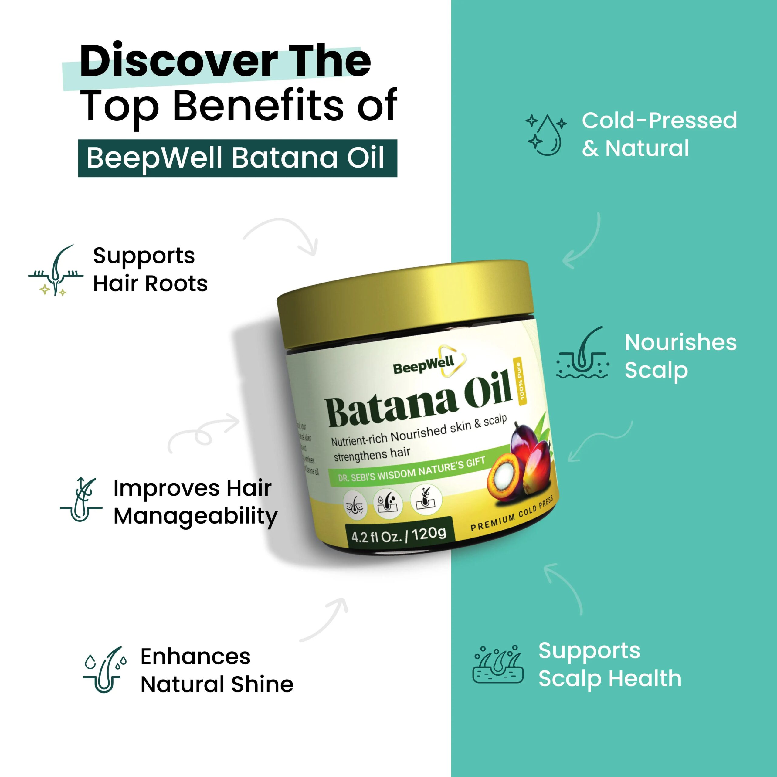 Natural Batana Oil from Honduras (4.2 fl oz) – Dr. Sebi Inspired Hair & Scalp Nourishment – Unrefined Formula for Hydrated, Healthy-Looking Hair - Image 4