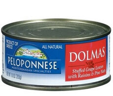 Peloponnese Stuffed Grape Leaves With Raisins & Pine Nuts, Dolmass (6x10Oz)