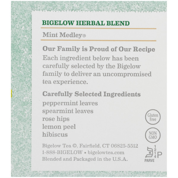 Bigelow Mint Medley Herbal Tea 20 tea Bags (Pack of 6 Boxes) - Image 3
