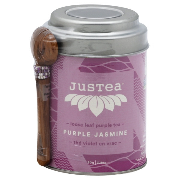 Justea Purple Jasmine Loose Leaf Tea 3.2 oz (Pack of 6 Tins)