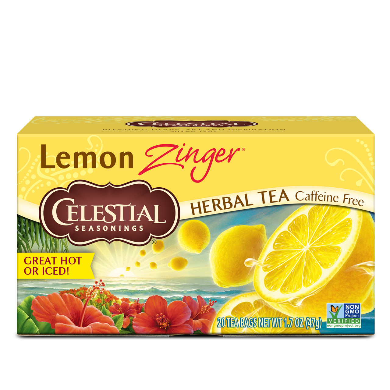 Celestial Seasonings Lemon Zinger Herbal Tea 20 Tea Bags (Pack of 6 Boxes)