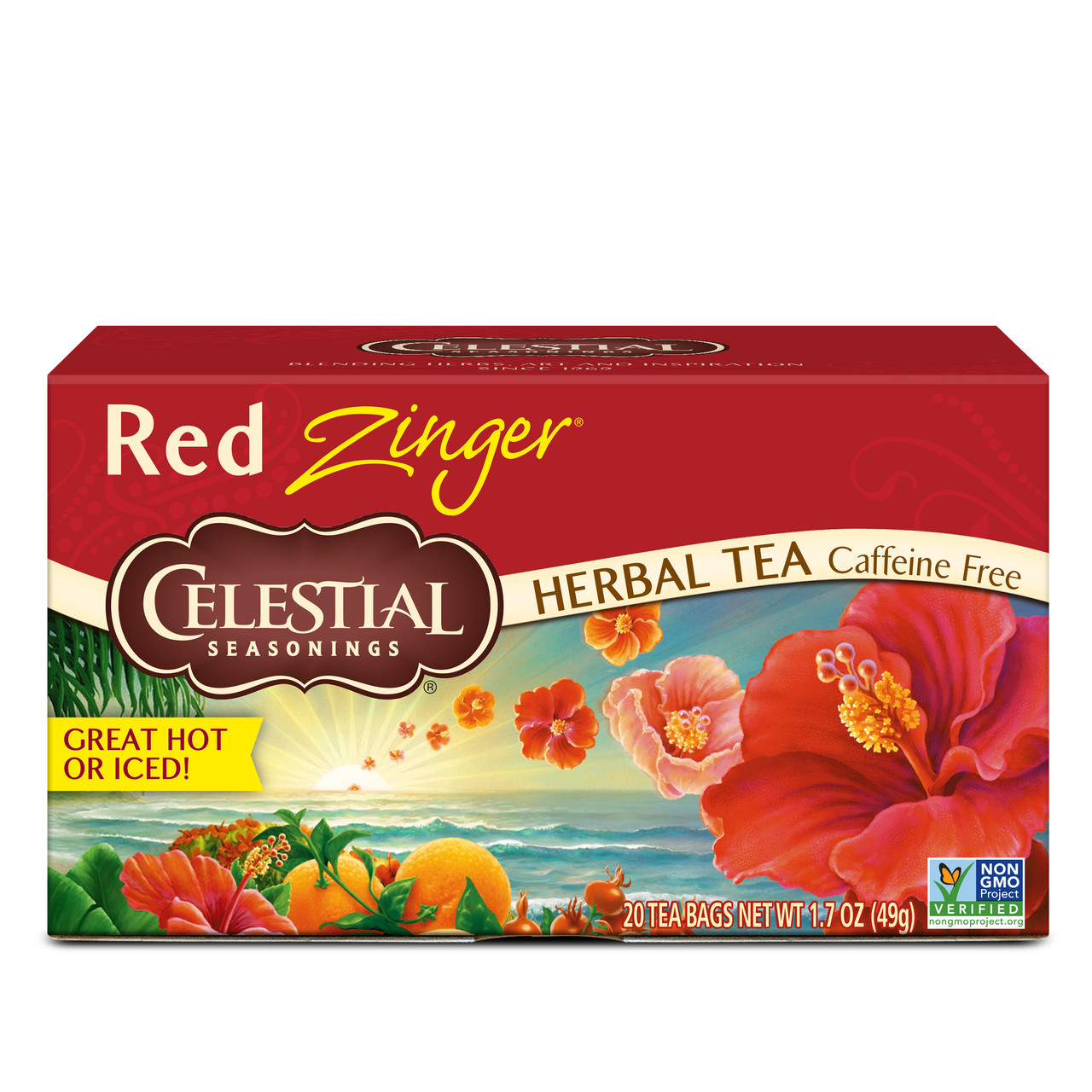 Celestial Seasonings Red Zinger Herbal Tea 20 Tea Bags (Pack of 6 Boxes)